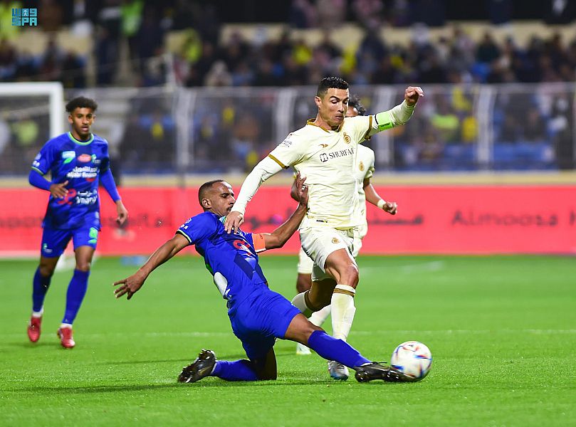 رونالدو خلال المباراة بين النصر والفتح