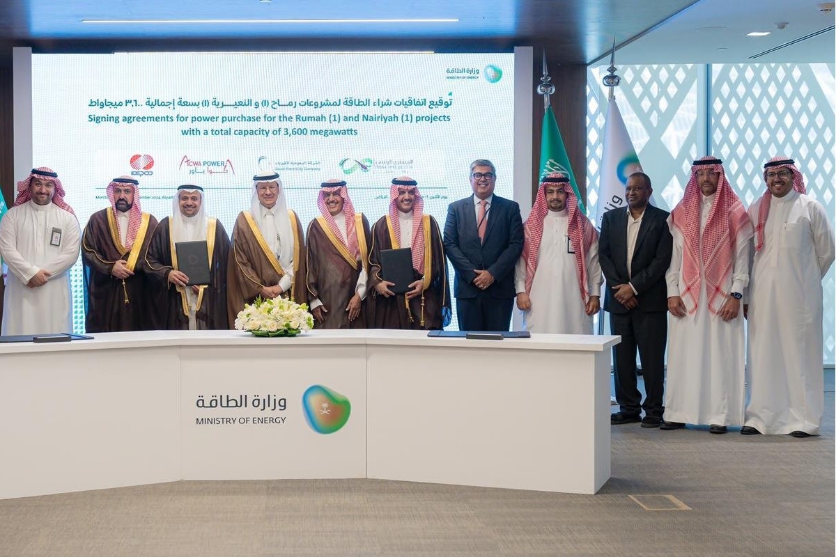 "السعودية لشراء الطاقة" توقّع اتفاقيات لـ5 مشروعات بسعة 9200 ميغاوات